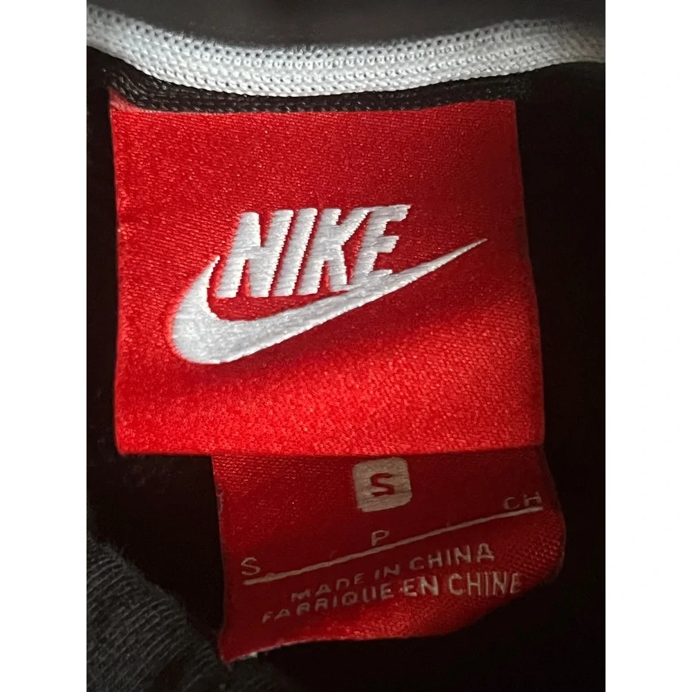 Nike Air Hoodie Womens Small Black Longline Graphic Fleece Pullover Sweatshirt